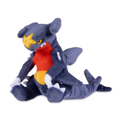 Pokémon Center Garchomp Sitting Cuties Plush, front view, desk-ready companion.