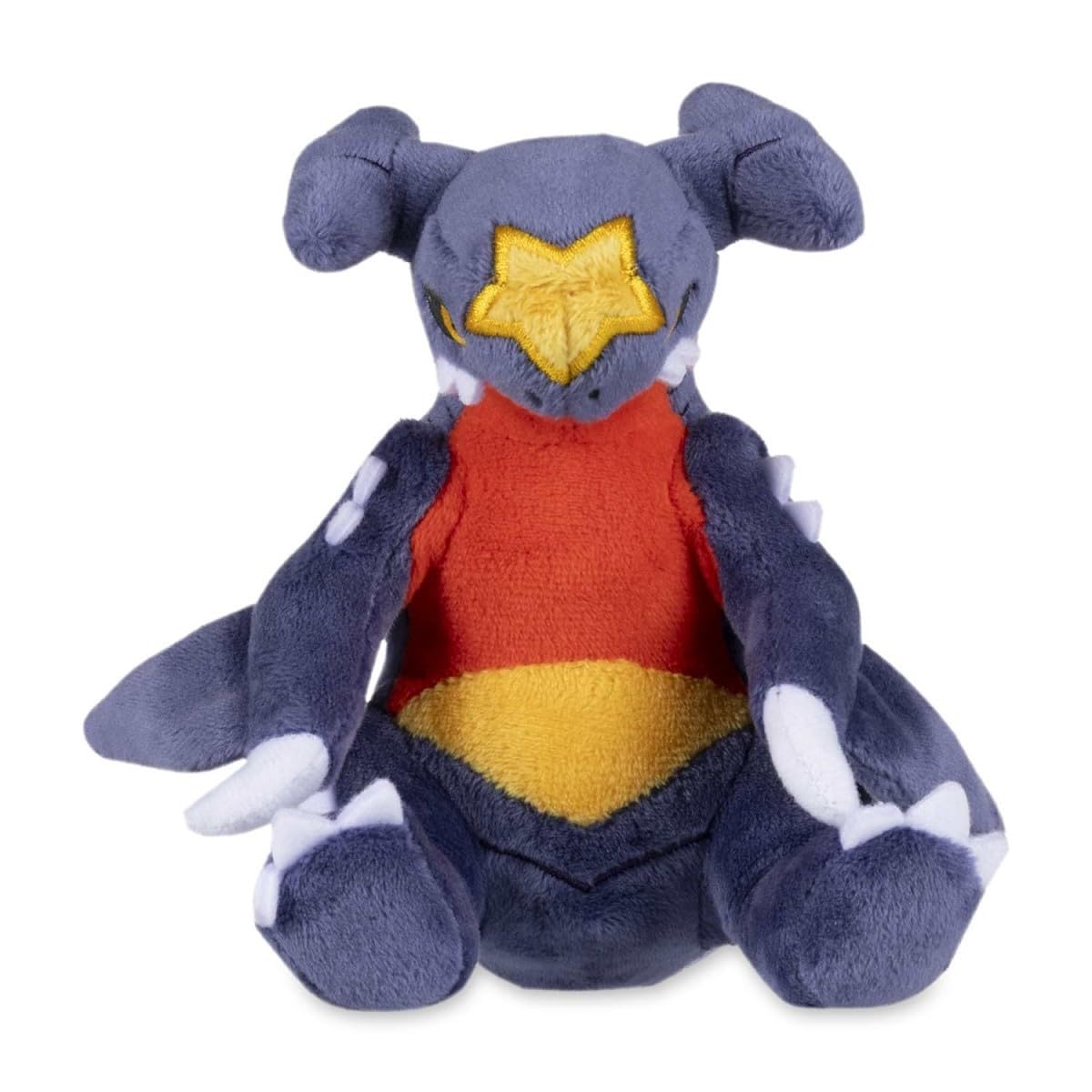 Garchomp Sitting Cuties Plush seated pose, ideal shelf accent and collectible display.