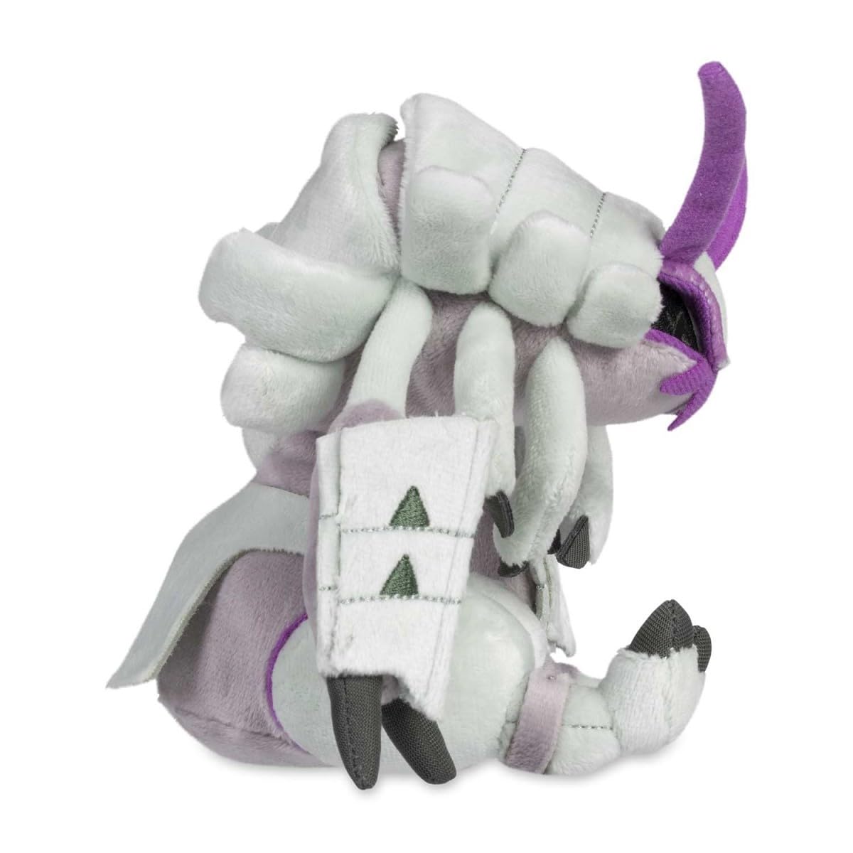 Pokemon Center Golisopod Sitting Cuties Plush back view, showcasing compact dimensions