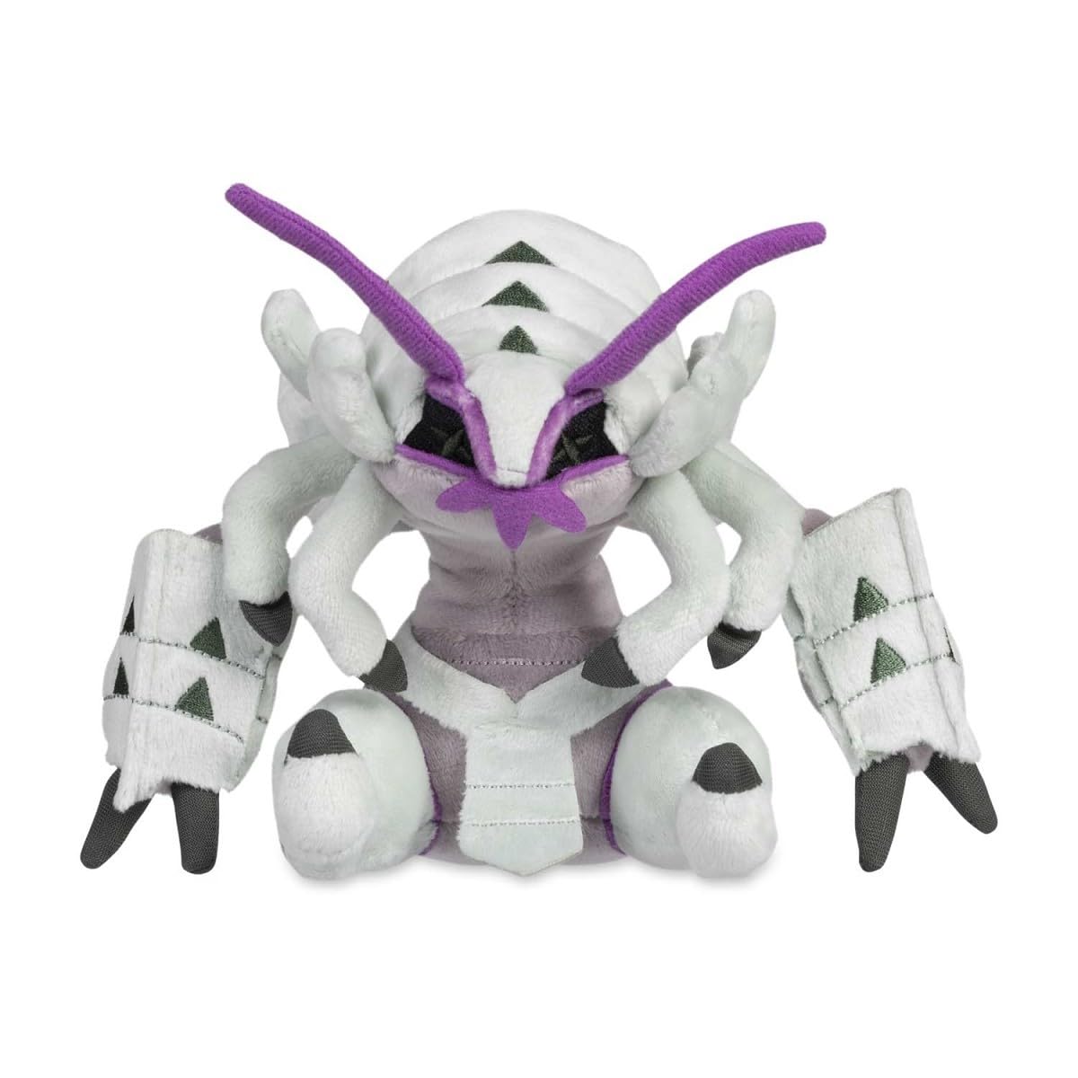 Pokemon Center Golisopod Sitting Cuties Plush side view, ideal for shelf decor