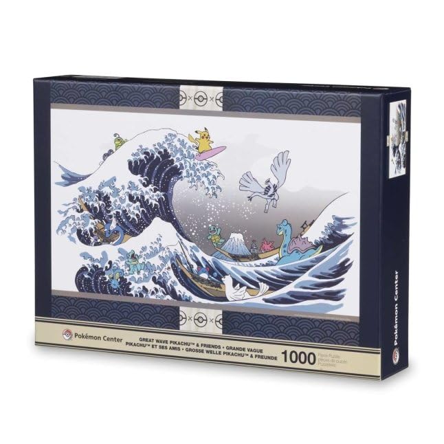 Pokémon Center Great Wave puzzle art inspired by Hokusai for engaging family game night