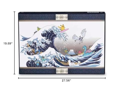 Pokémon Center Great Wave assembled size shown at 19.69 by 27.56 inches