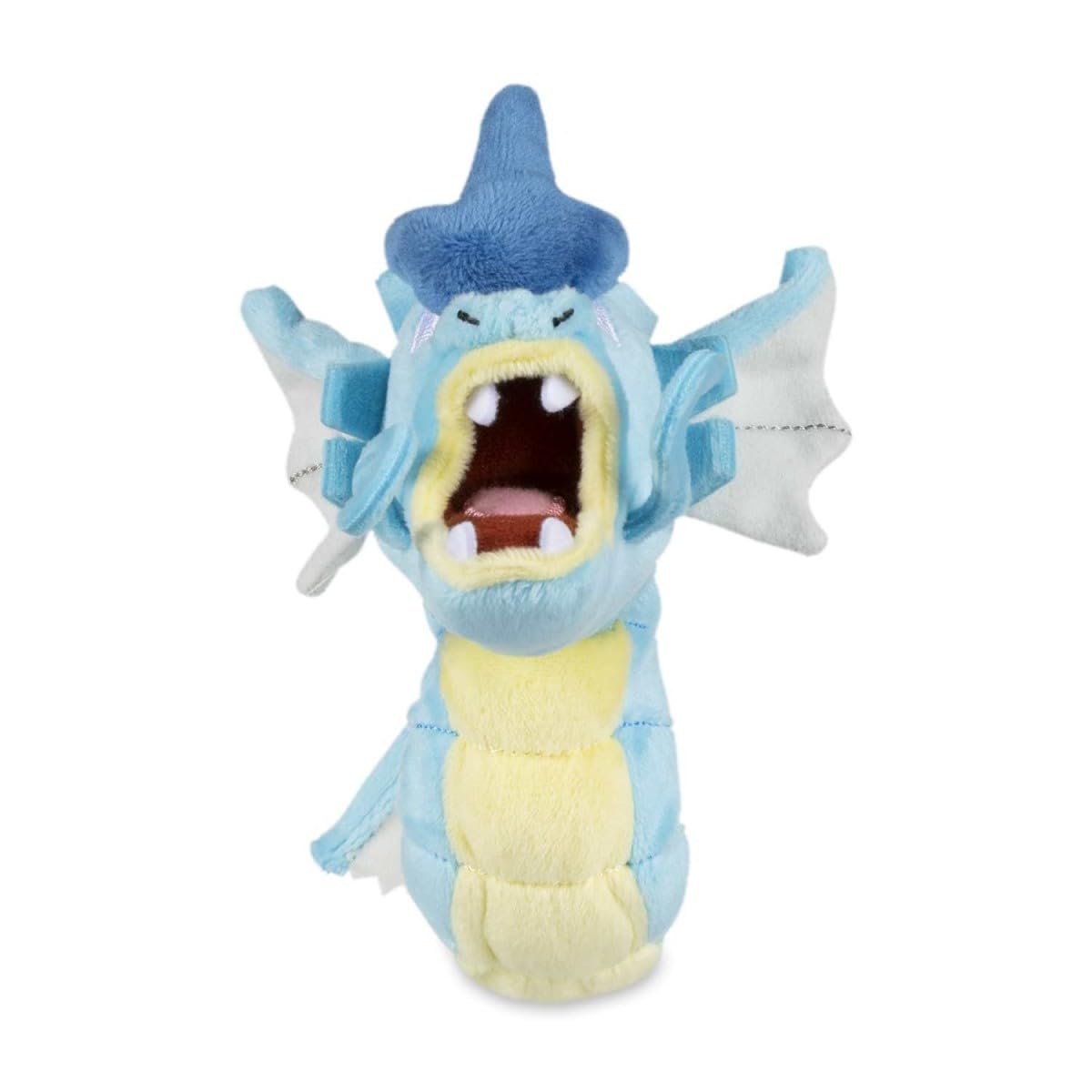 Pokémon Center Gyarados Weighted Plush keeps its shape for stable seating on shelves.