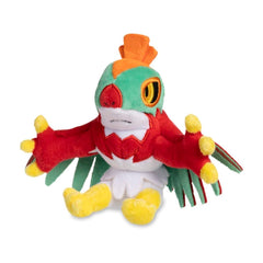 Pokémon Center Hawlucha Sitting Cuties Plush front view, soft fabric for cuddle-ready display