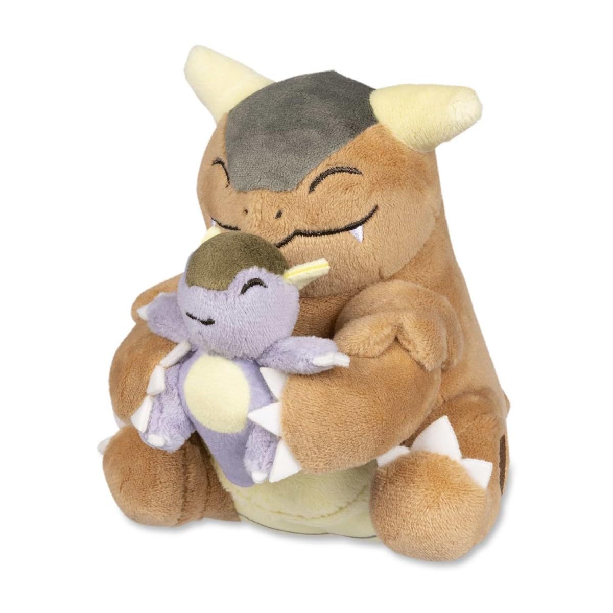 Pokémon Center Kangaskhan plush face detail, friendly travel companion.