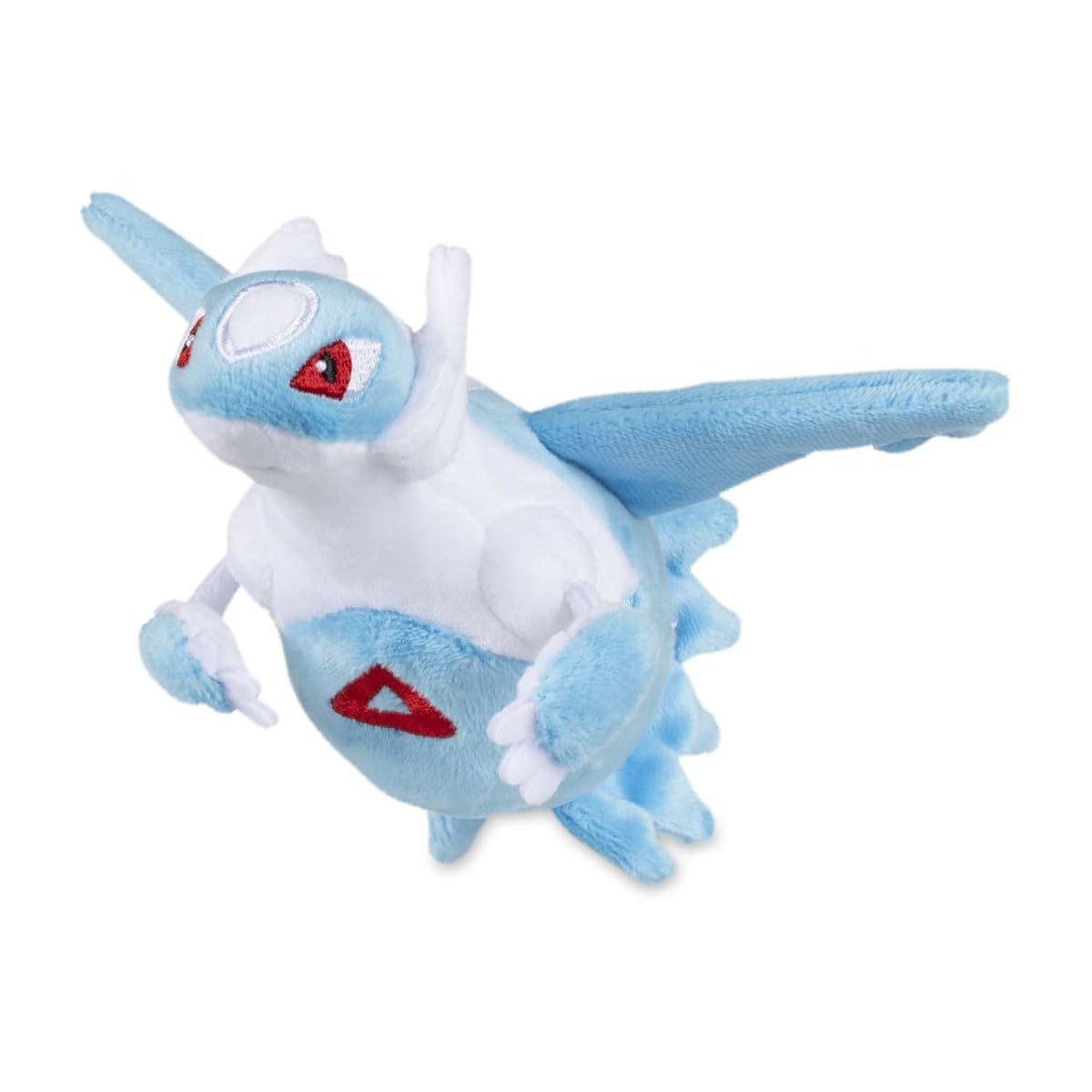 Pokémon Center Latios Sitting Cuties plush front view, sits upright on desks.