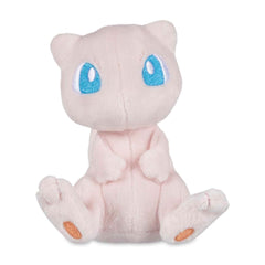 Pokemon Center Mew Sitting Cuties Plush side view highlighting compact, palm-sized form