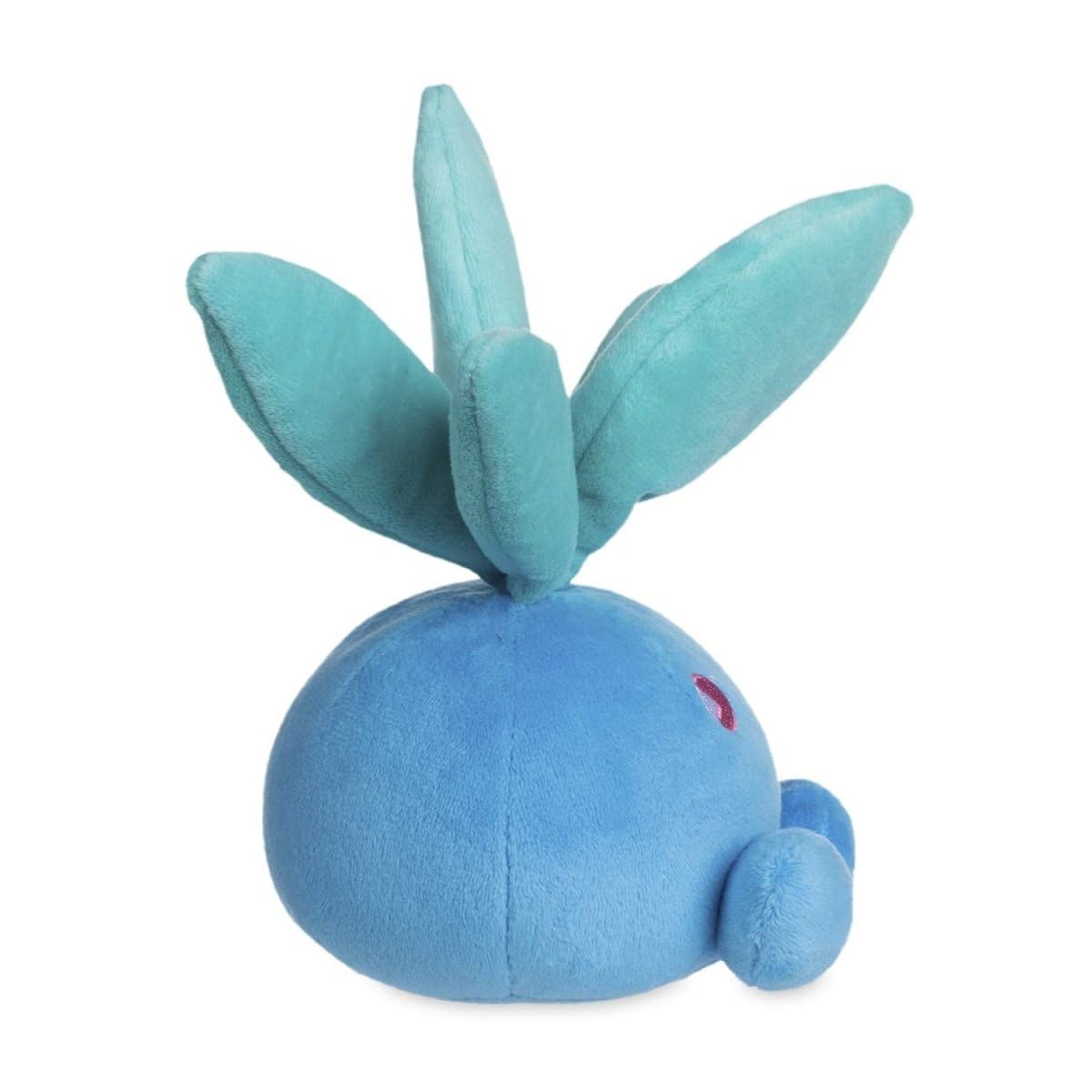 Pokemon Center Oddish Soda Pop Plush back view reveals embroidered details.