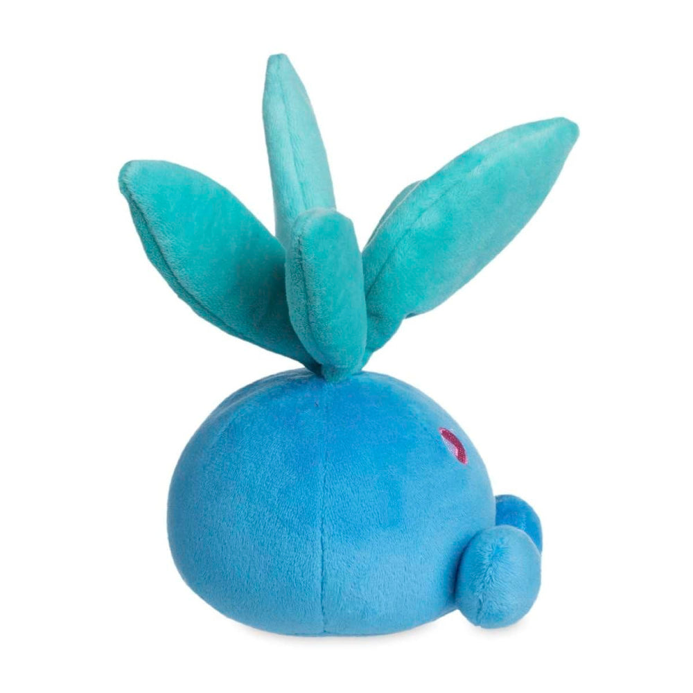 Pokemon Center Oddish Soda Pop Plush back view reveals embroidered details.
