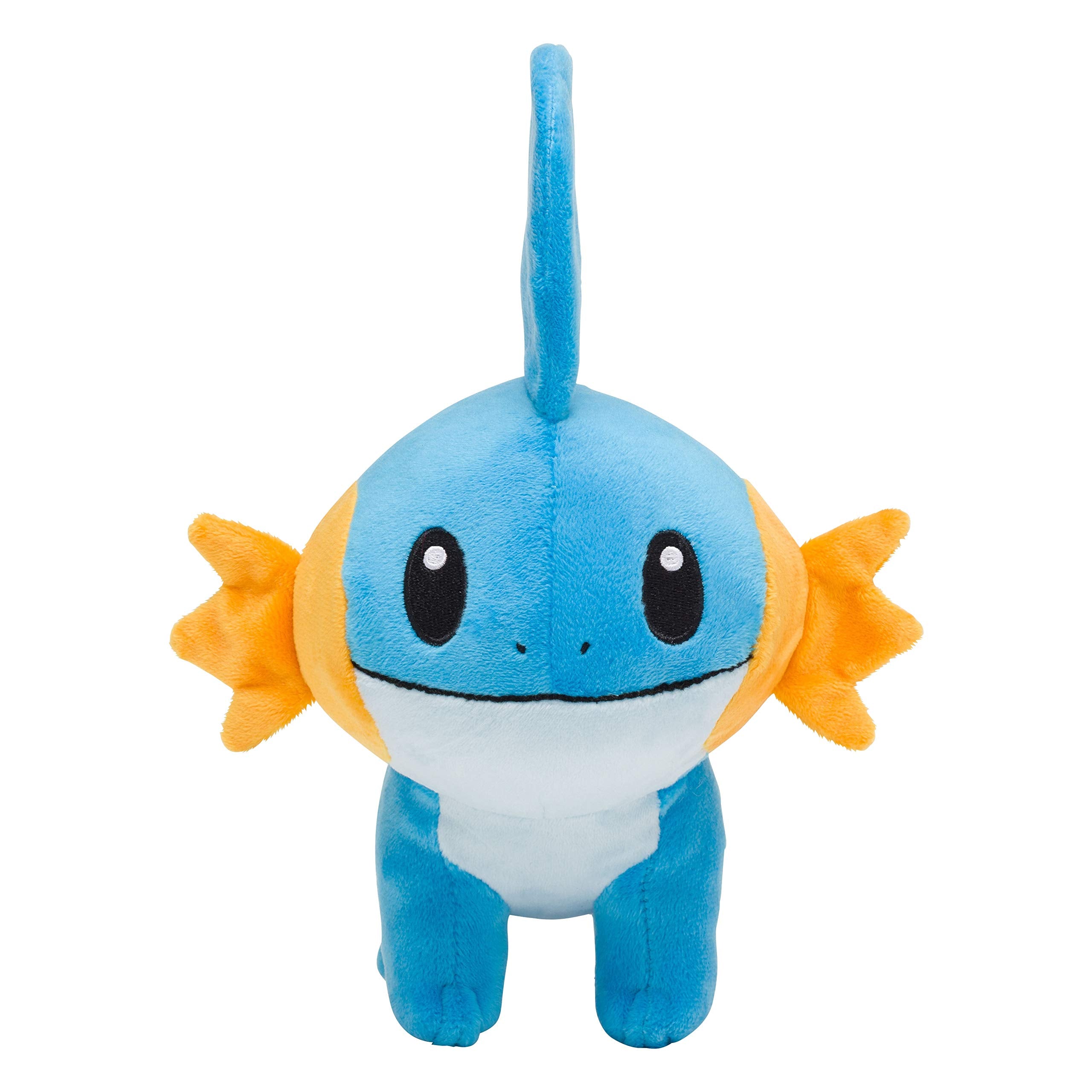 Pokemon Center Mudkip plush face, friendly expression ideal for display or gifting.