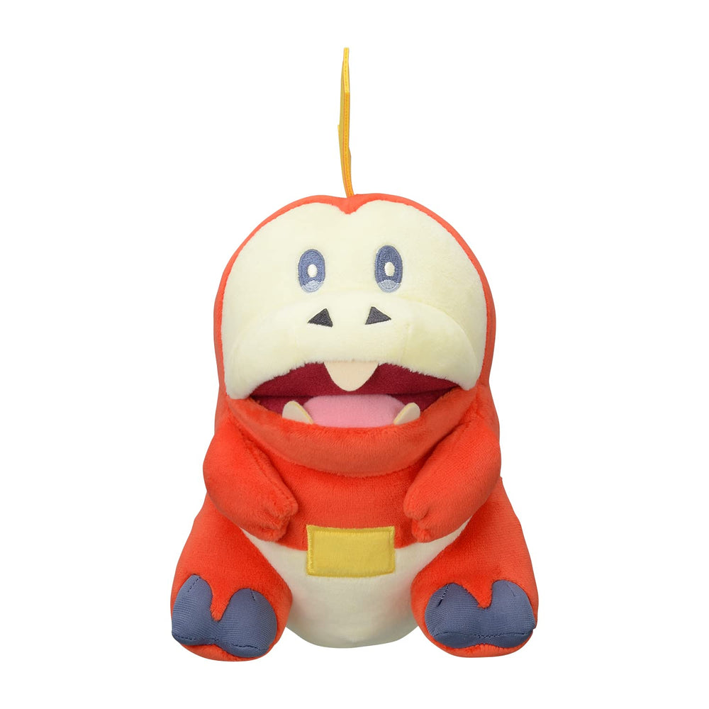 Pokemon Center Original Plush Fuecoco front view, cozy display piece for fans.
