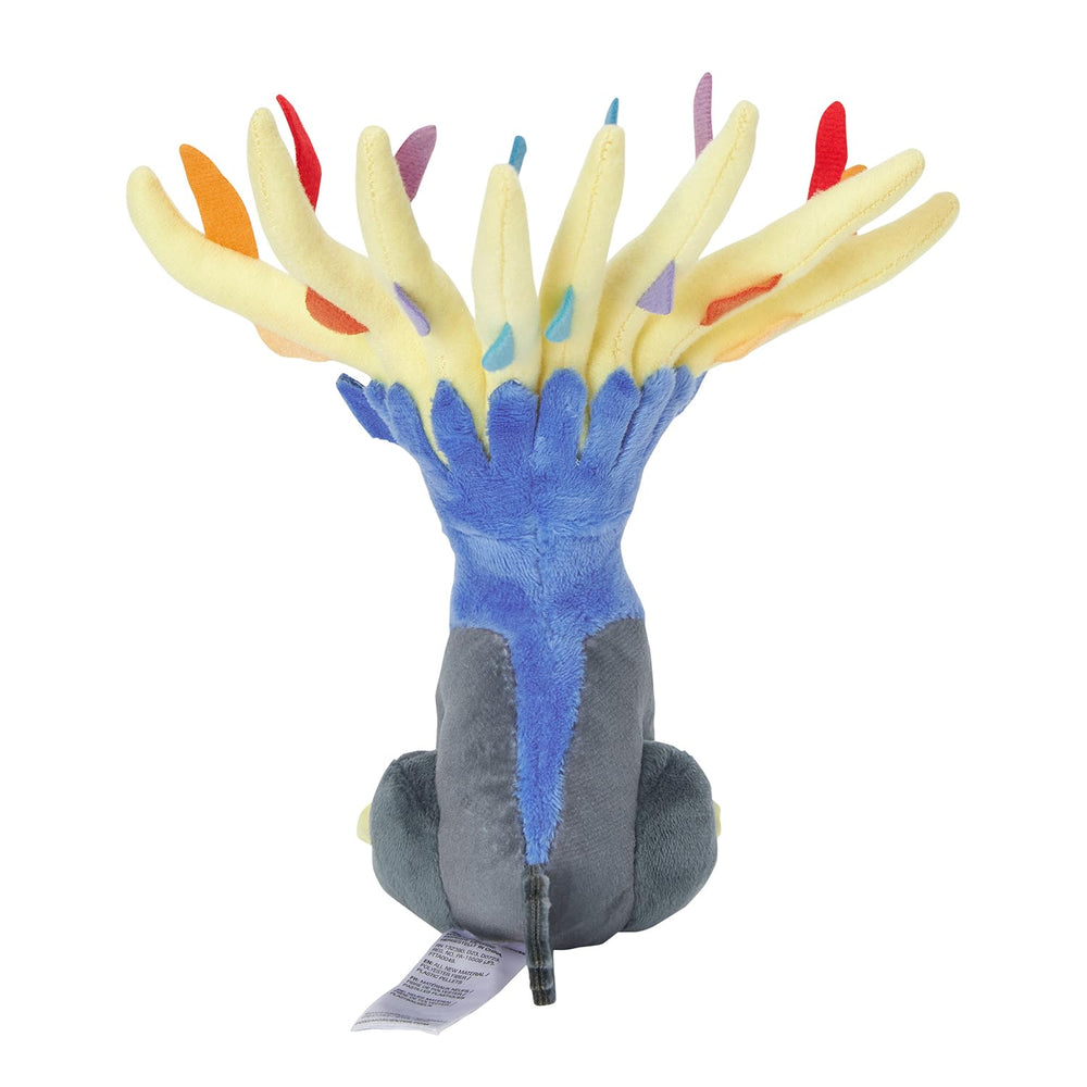 Pokémon Center Xerneas plush, display-ready on shelves or desks