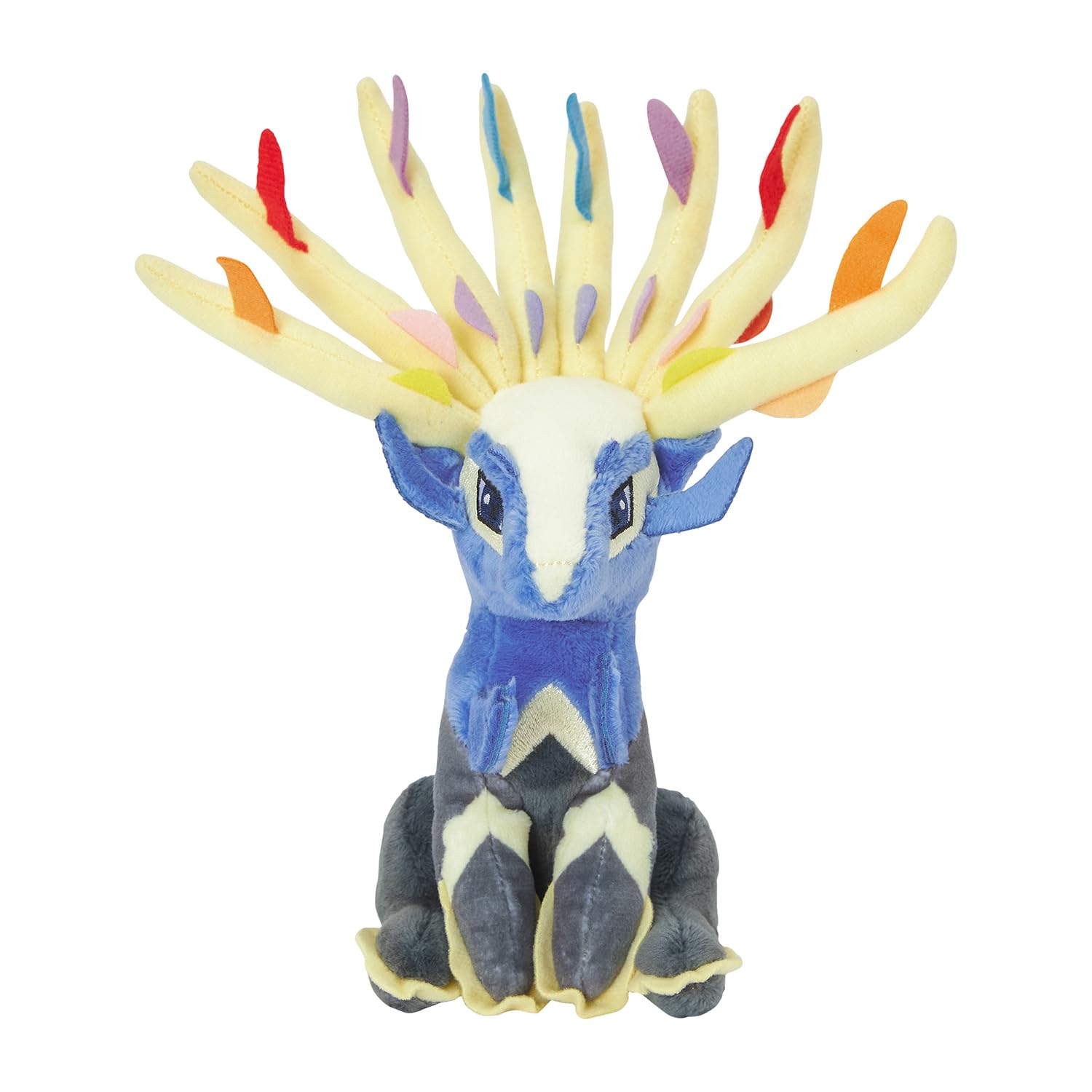 Pokémon fit Xerneas plush side view, palm-sized display piece for shelves