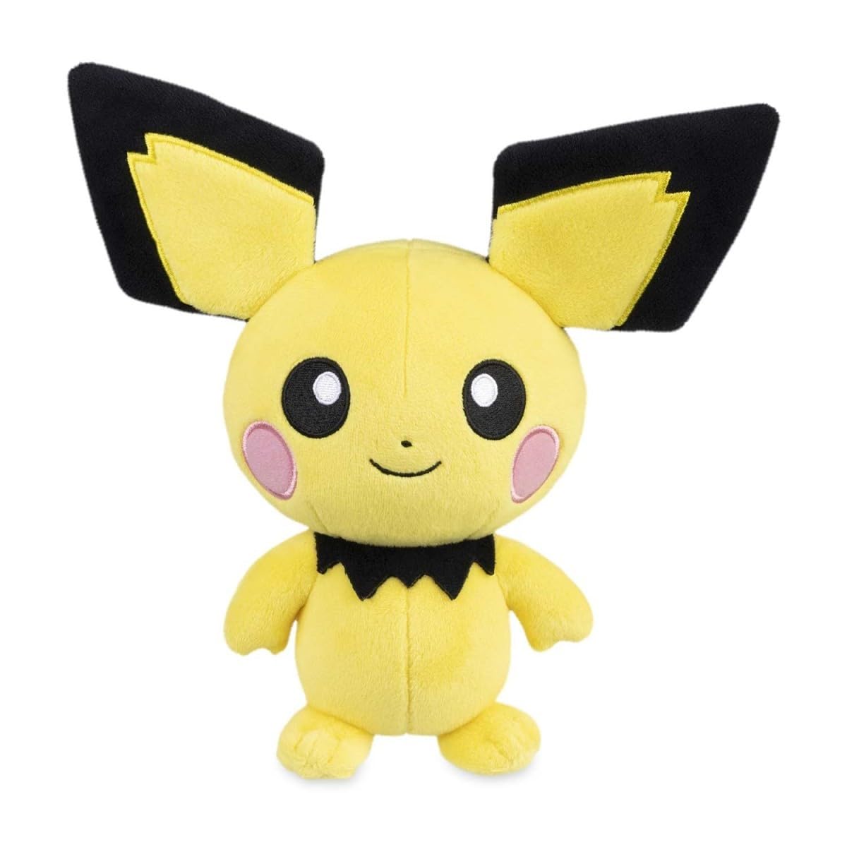 Pokémon Center Pichu Plush ears detail highlights oversized ears and plush texture