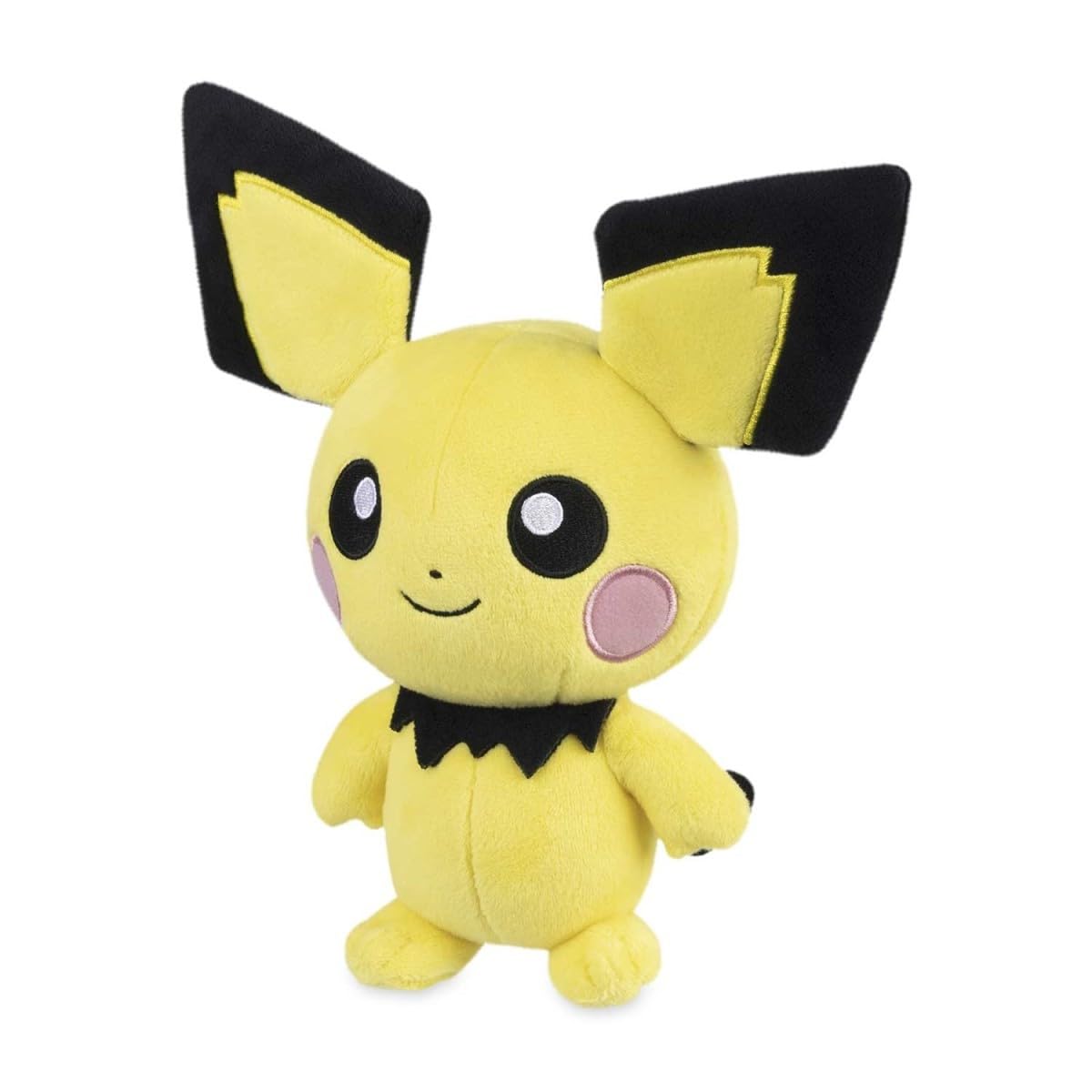 Pokémon Center Pichu Poké Plush front view with soft inviting fabric