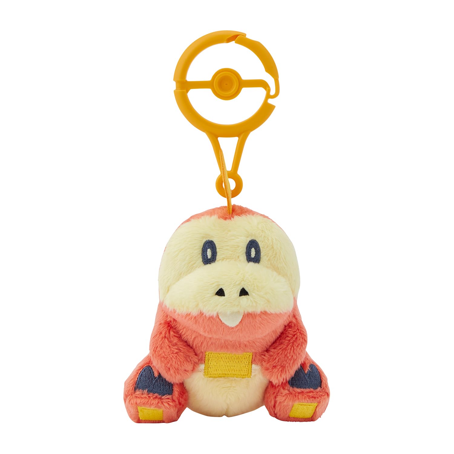 Pokemon Center Fuecoco plush with carabiner, soft cuddle buddy for on-the-go adventures.