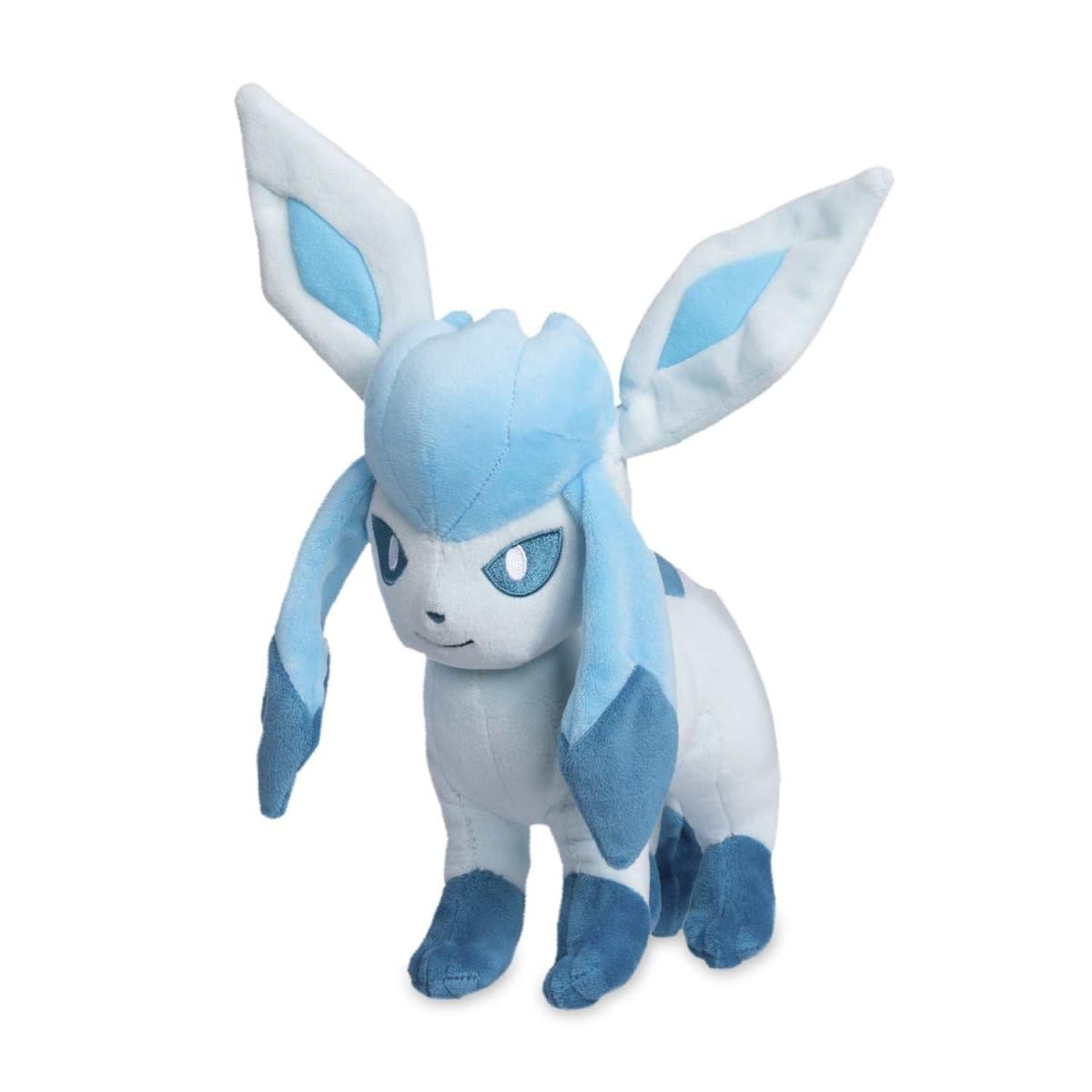 Pokemon Center Glaceon plush with blue fur for cozy snuggles