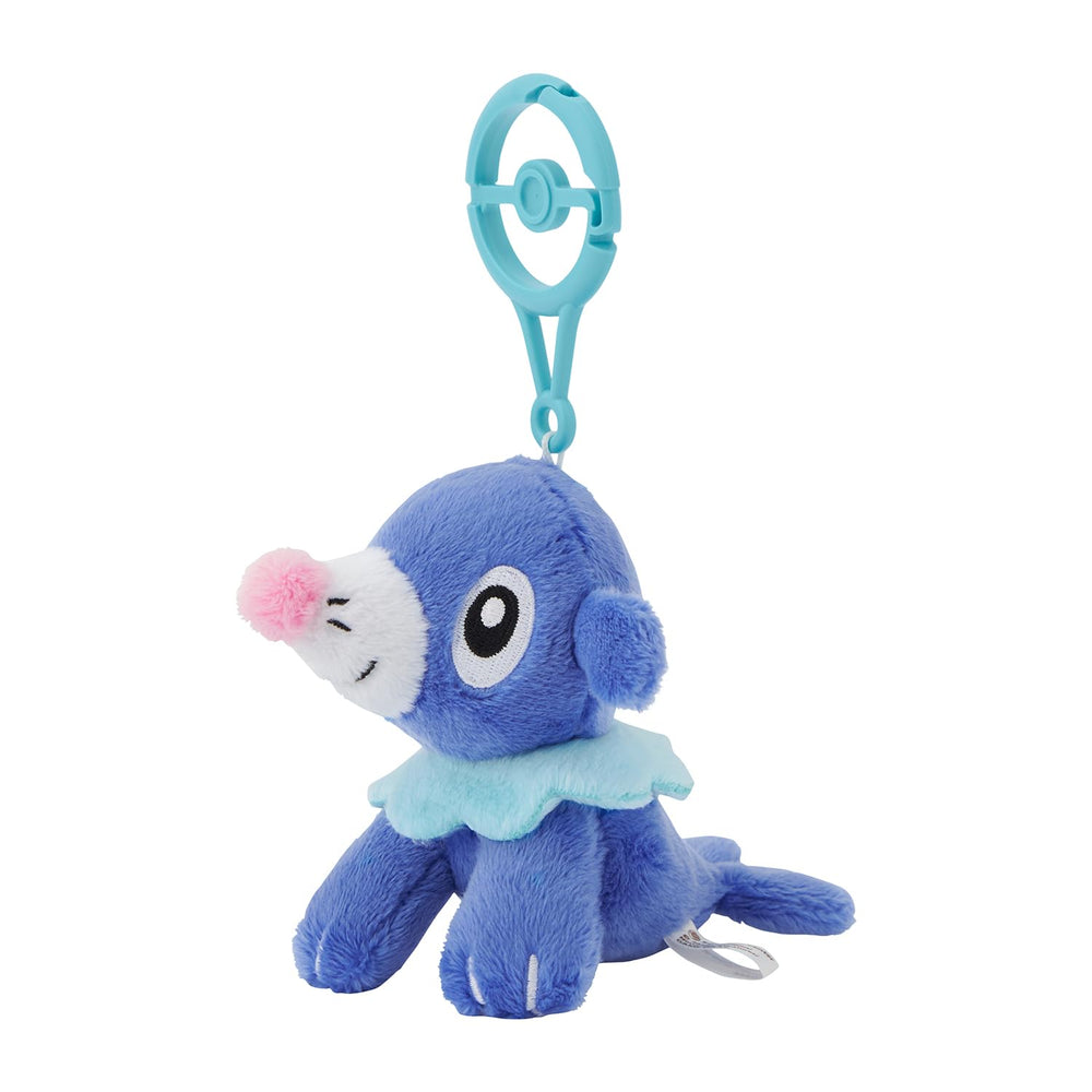 Pokémon Center Popplio plush side view showing soft texture and compact size