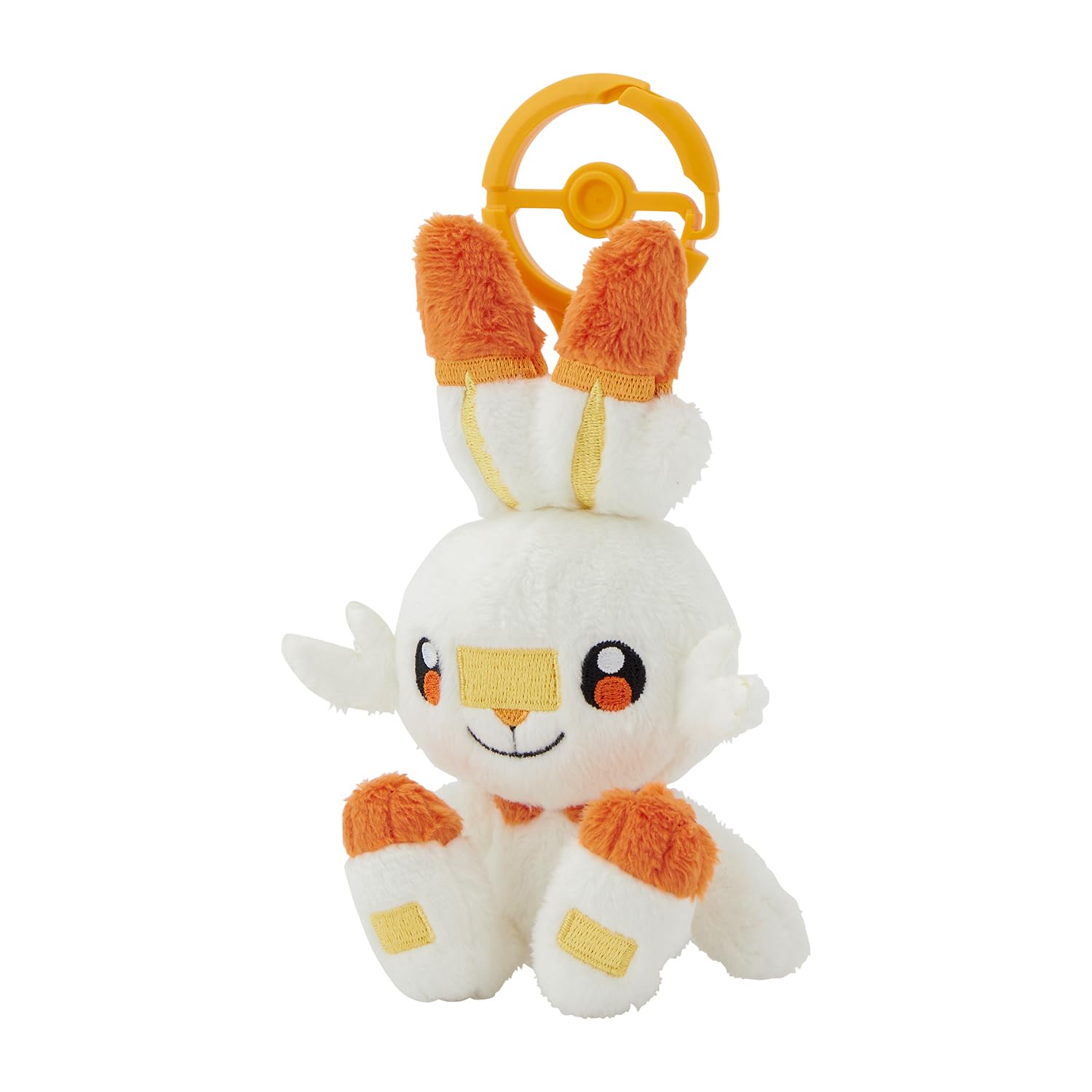 Pokemon Center Scorbunny plush fabric detail shows soft texture and stitching.