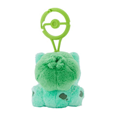 Pokémon Center Bulbasaur plush carabiner closeup showing durable attachment