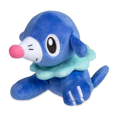 Pokémon Center Popplio Sitting Cuties Plush front view sits upright on desks.