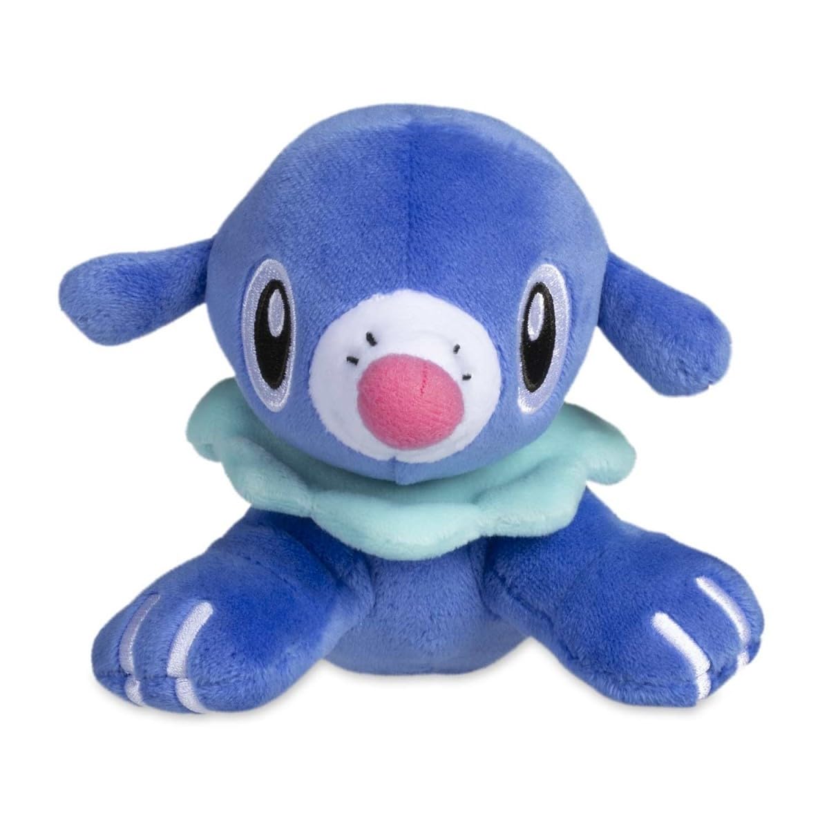 Pokémon Center Popplio Sitting Cuties Plush side view designed to sit on shelves.