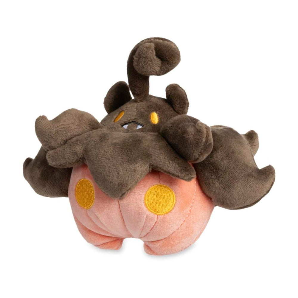 Pokémon Center Pumpkaboo Sitting Cuties plush sits upright on a desk for tidy display.
