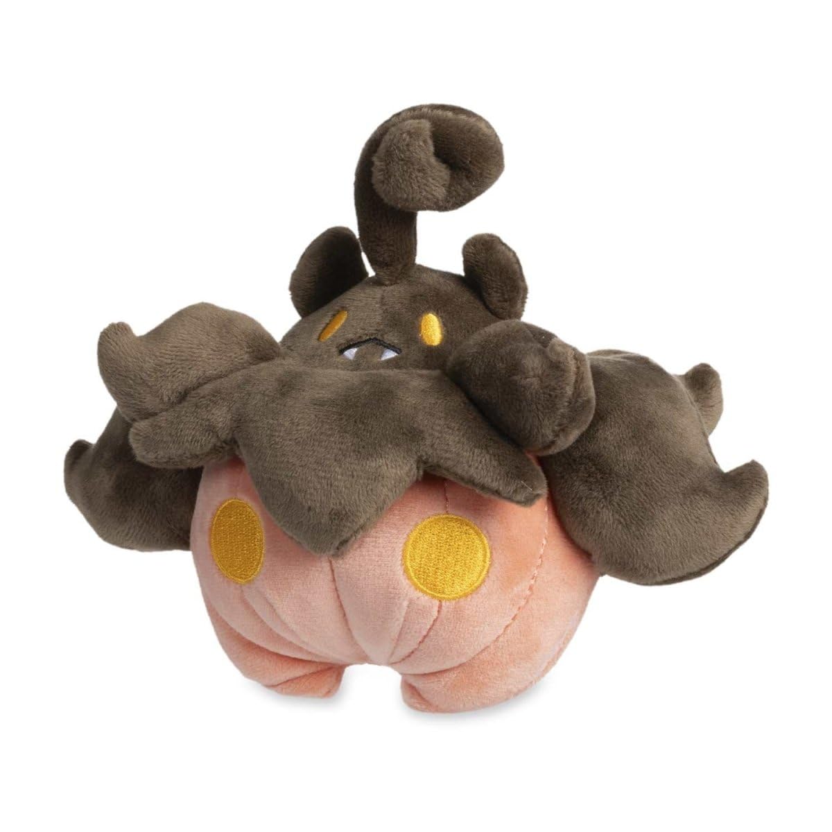 Pokémon Center Pumpkaboo Sitting Cuties plush sits upright on a desk for tidy display.