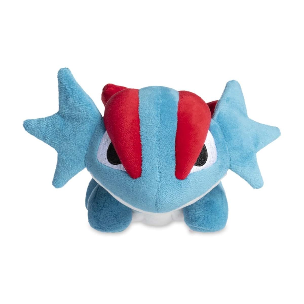 Salamence plush highlights embroidery details for authentic Pokémon look