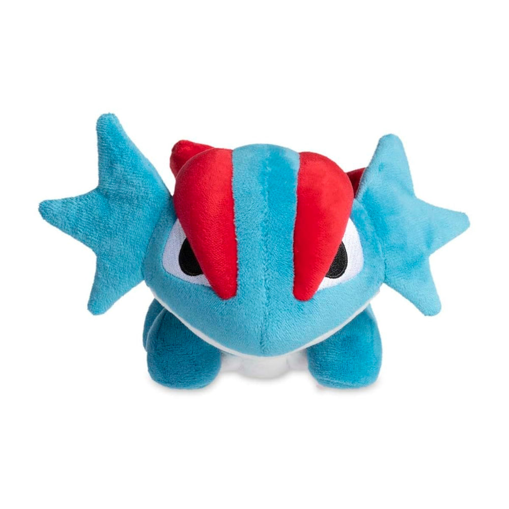 Salamence plush highlights embroidery details for authentic Pokémon look