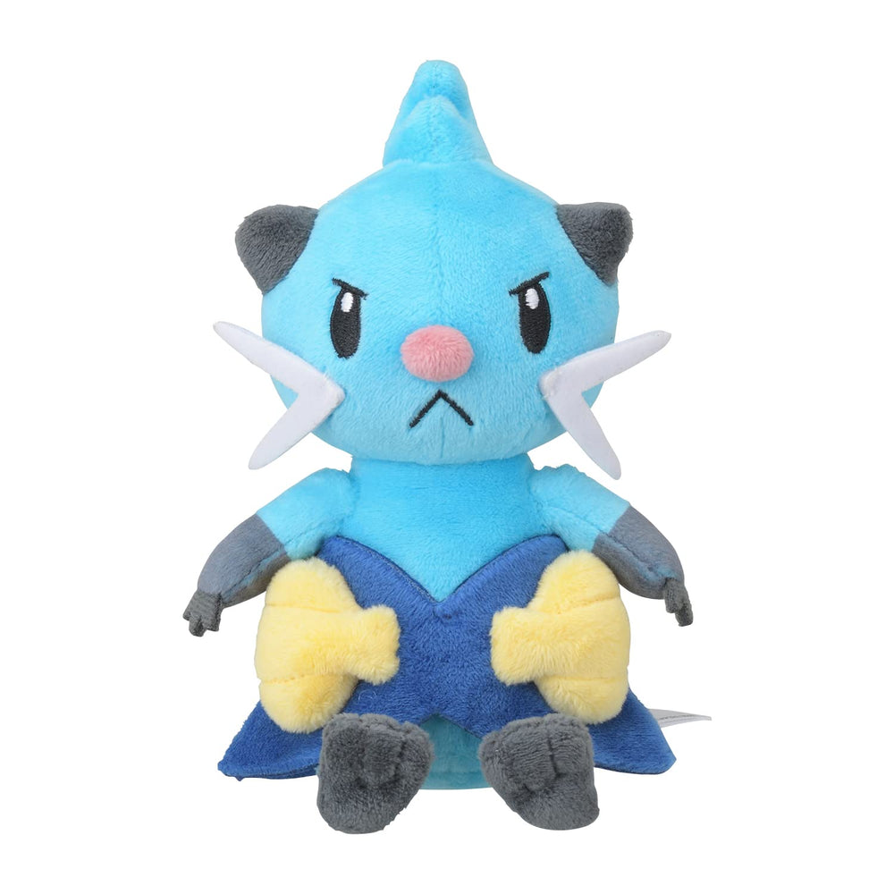 Pokémon Center Dewott Plush side view, great for shelf collection and kid-friendly play.