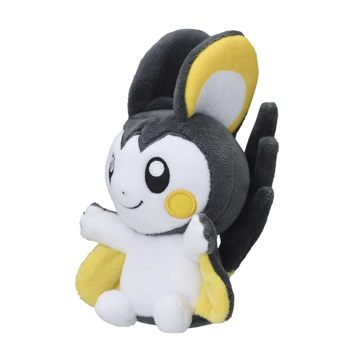 Pokemon Center Emolga plush, sitting cuties, 6-inch size, kid-friendly soft toy for collection.