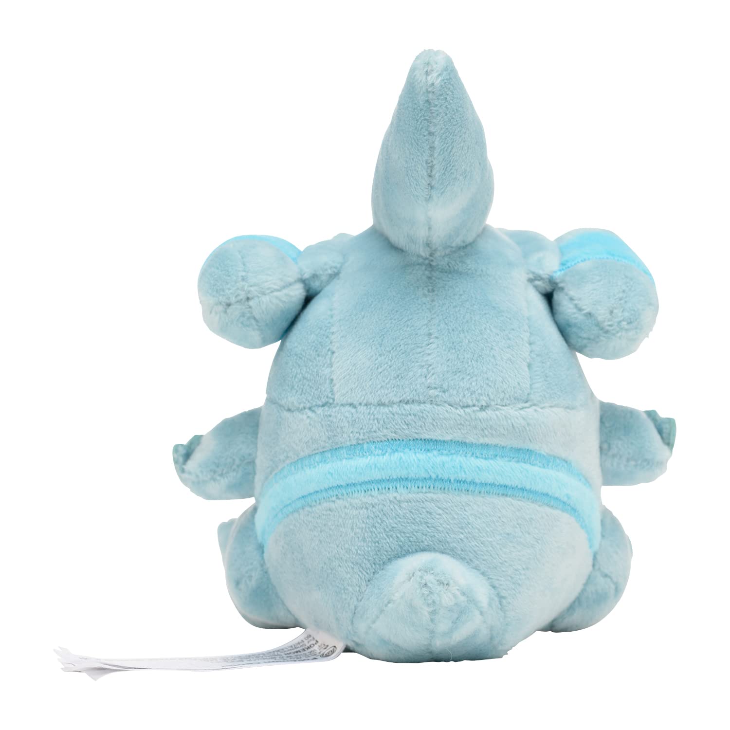 Pokemon Center Sitting Cuties Gible Plush detail close-up highlights fabric quality.