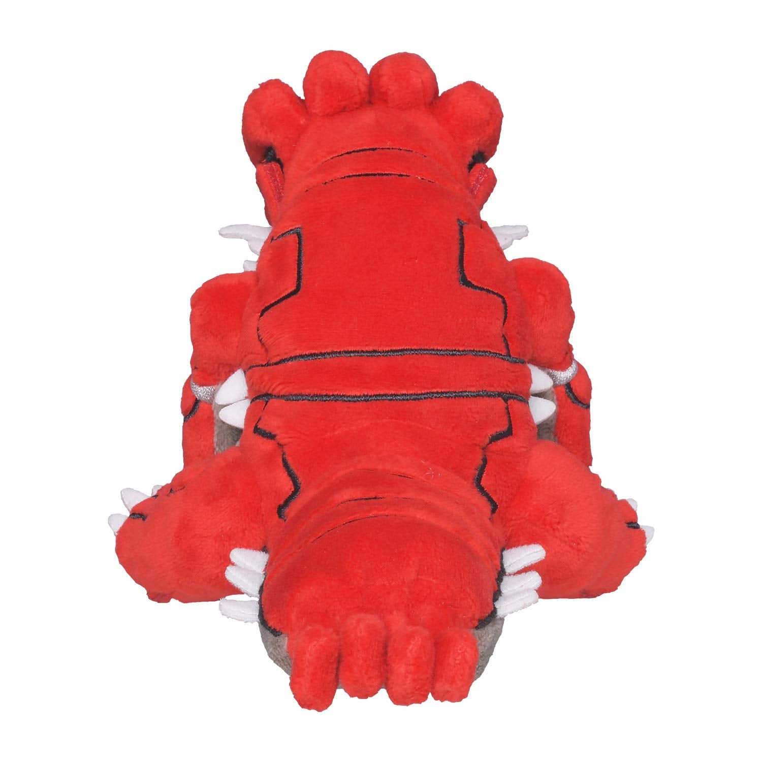 Pokémon Center Groudon plush #383, close-up face, detailed embroidery and character.