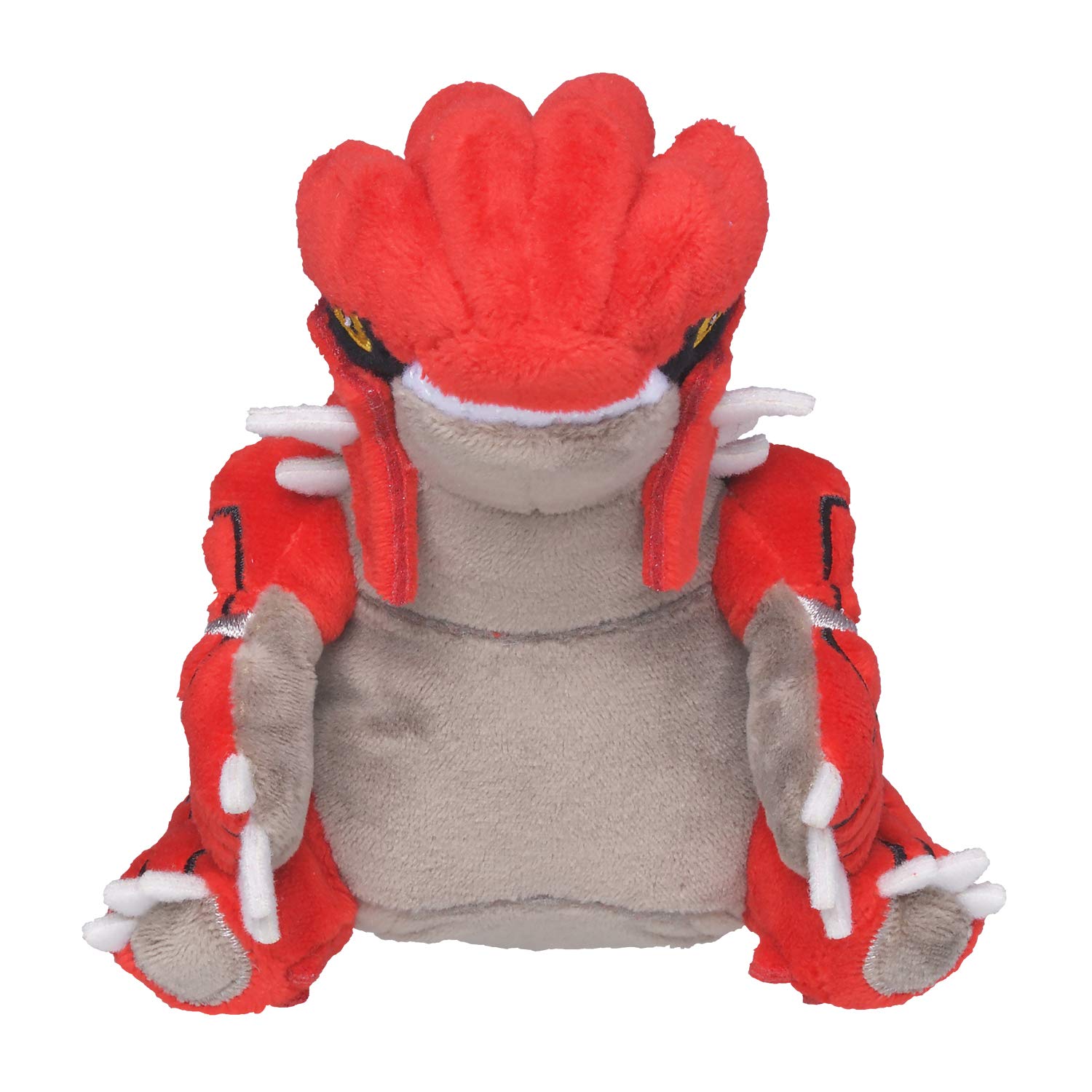 Pokémon Center Groudon plush #383, side view, a cozy desk companion.