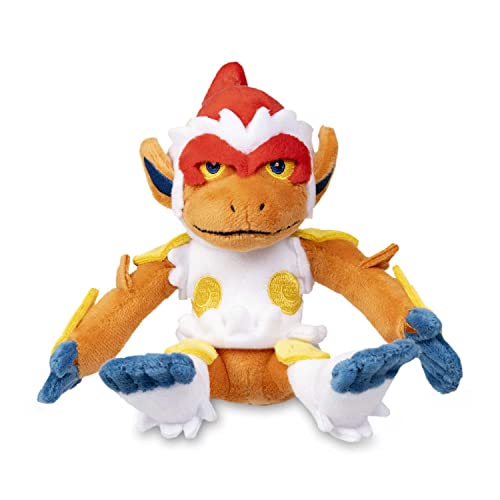 Pokemon Center Infernape Plush side view showing compact shelf-friendly decor