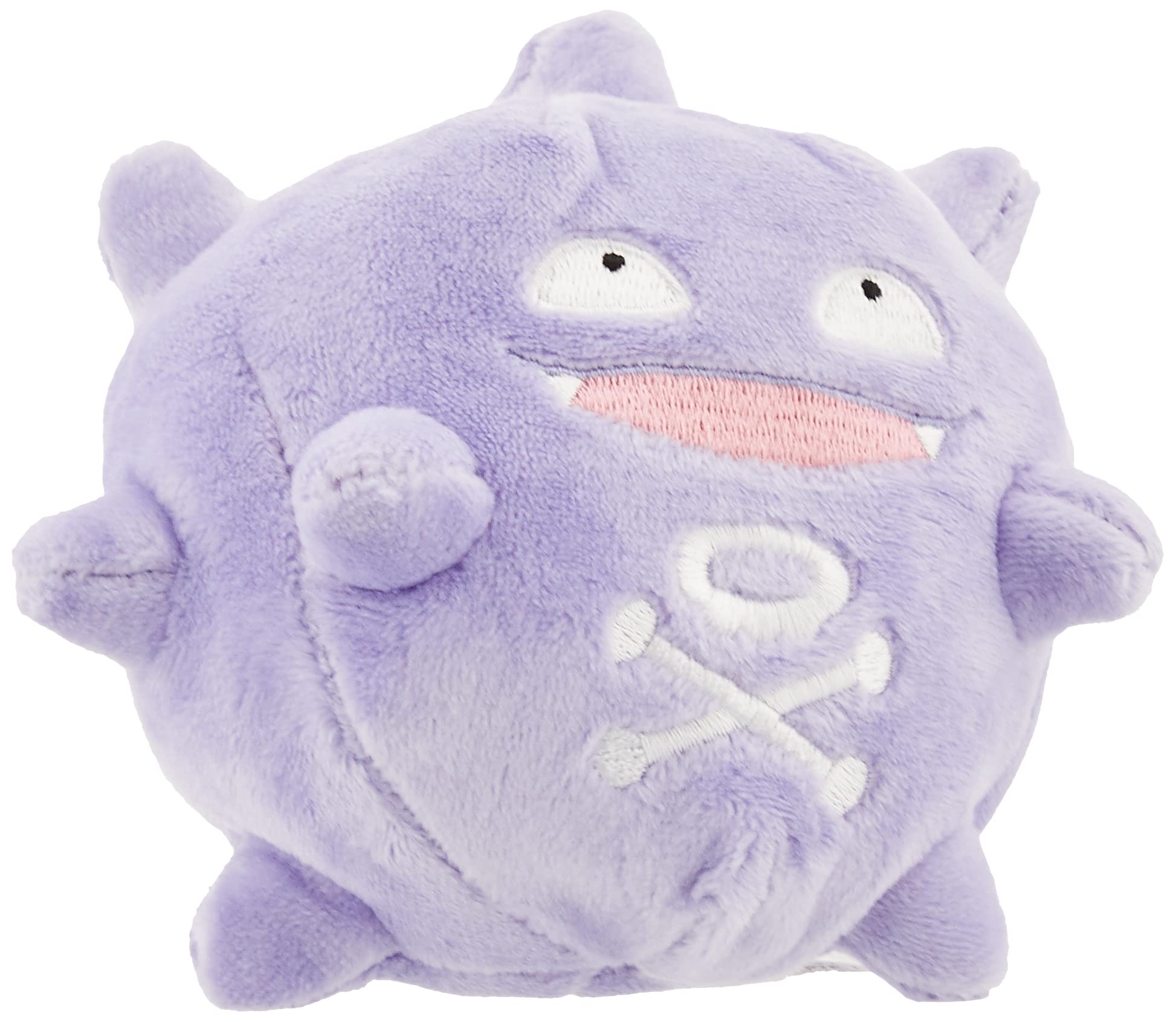 Pokémon Center Koffing plush side view highlights compact size for display.