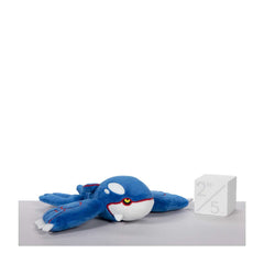 Pokemon Center Kyogre plush face close-up with friendly look