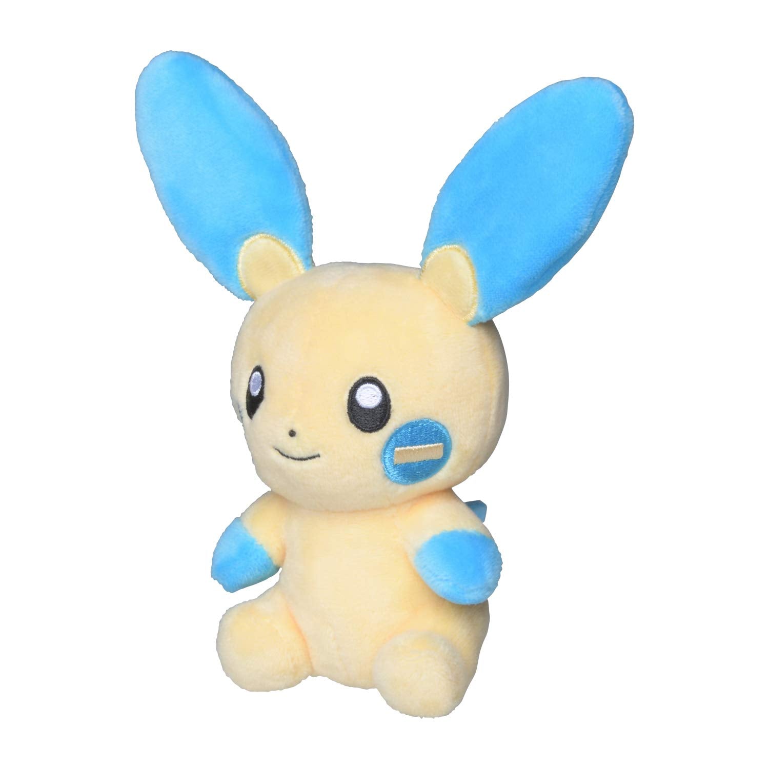 Pokemon Center Minun plush 312 side view, ideal desk buddy and nostalgic display.