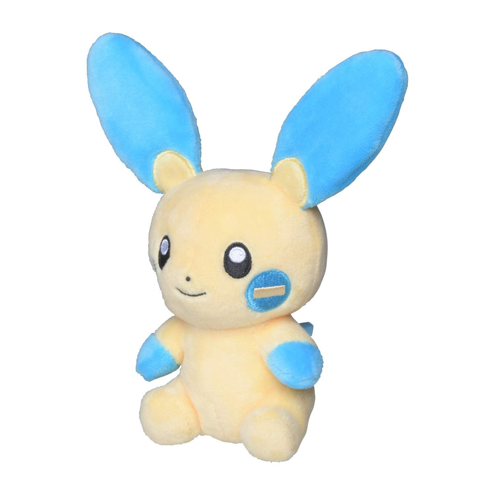 Pokemon Center Minun plush 312 side view, ideal desk buddy and nostalgic display.