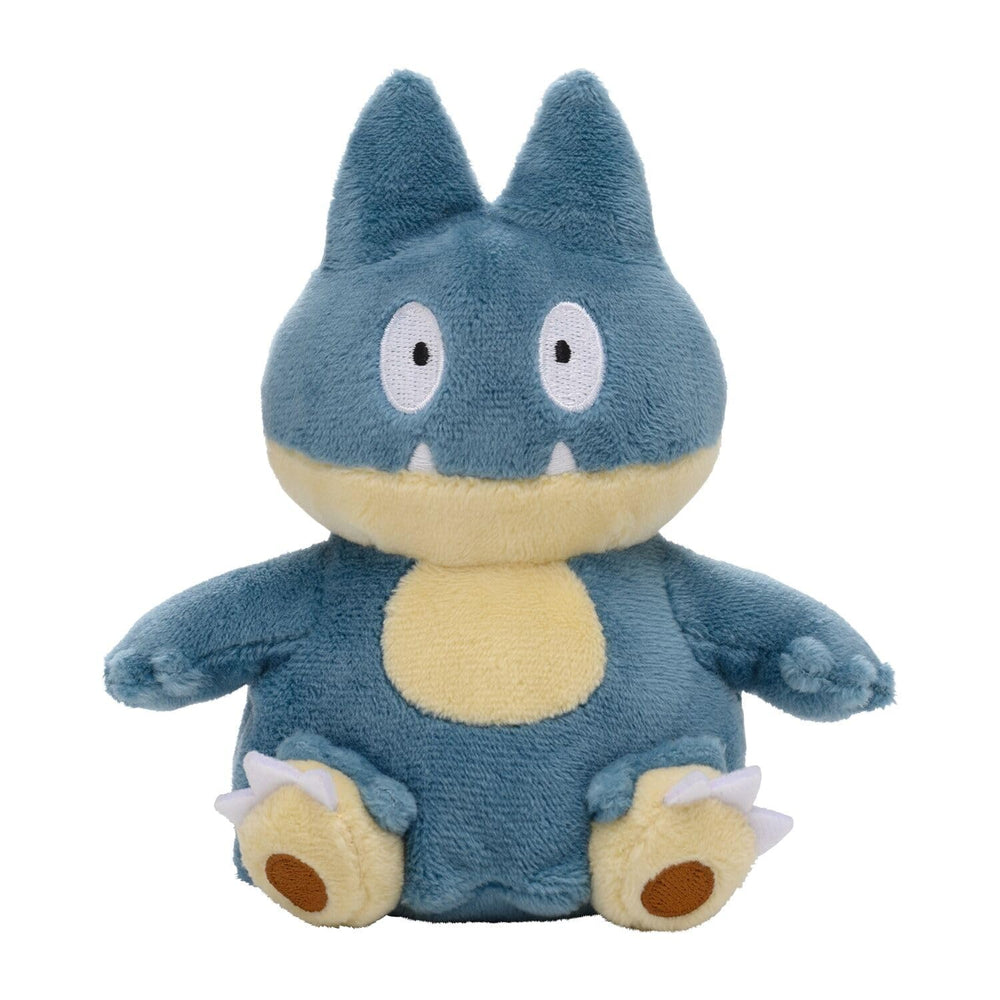 Pokémon Center Munchlax plush front view, display-ready and cuddly.