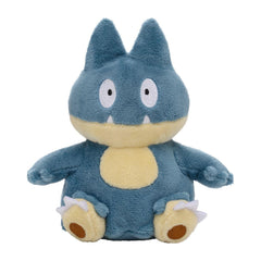Pokémon Center Munchlax plush front view, display-ready and cuddly.