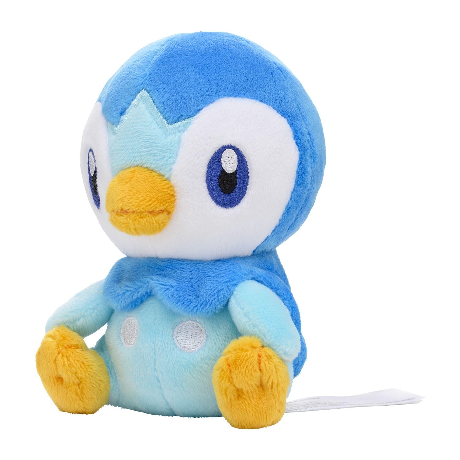 Pokémon Center Piplup plush full-body view, soft fabric ideal for cuddling and display.
