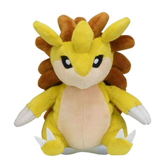 Pokemon Center Sandslash Sitting Cuties plush, front view, soft and cozy desk buddy.