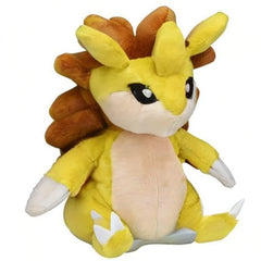 Pokemon Center Sandslash Sitting Cuties plush, packaging shot, authentic Pokemon Center collectible.