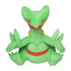 Pokemon Center Sceptile Plush 254 side view ideal for shelf display.