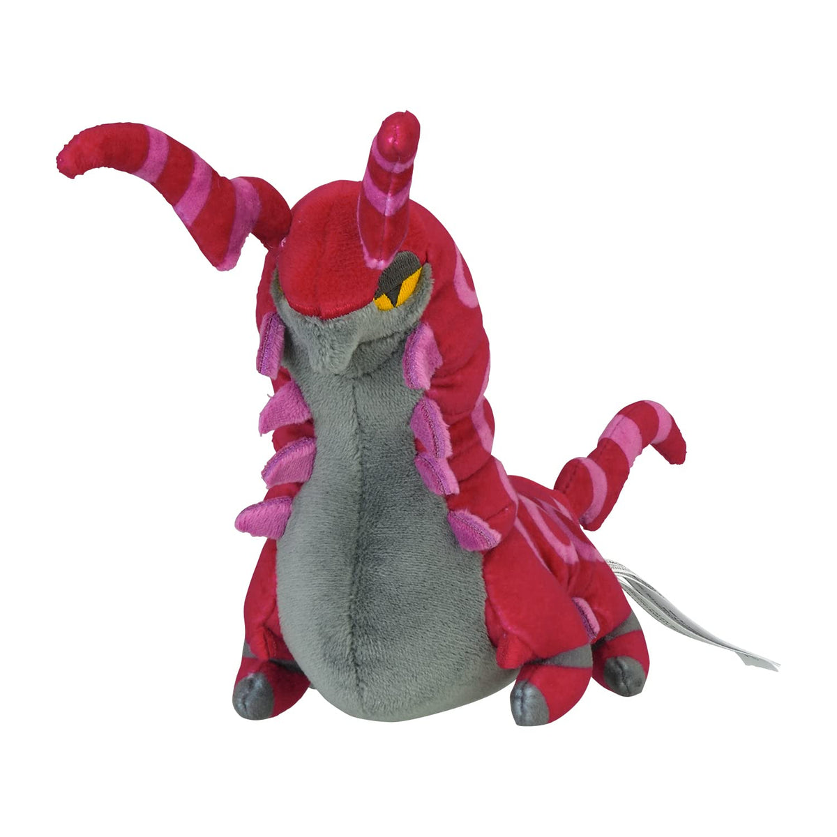 Pokemon Center Sitting Cuties Scolipede plush front view, a cute, collectible display piece for fans.