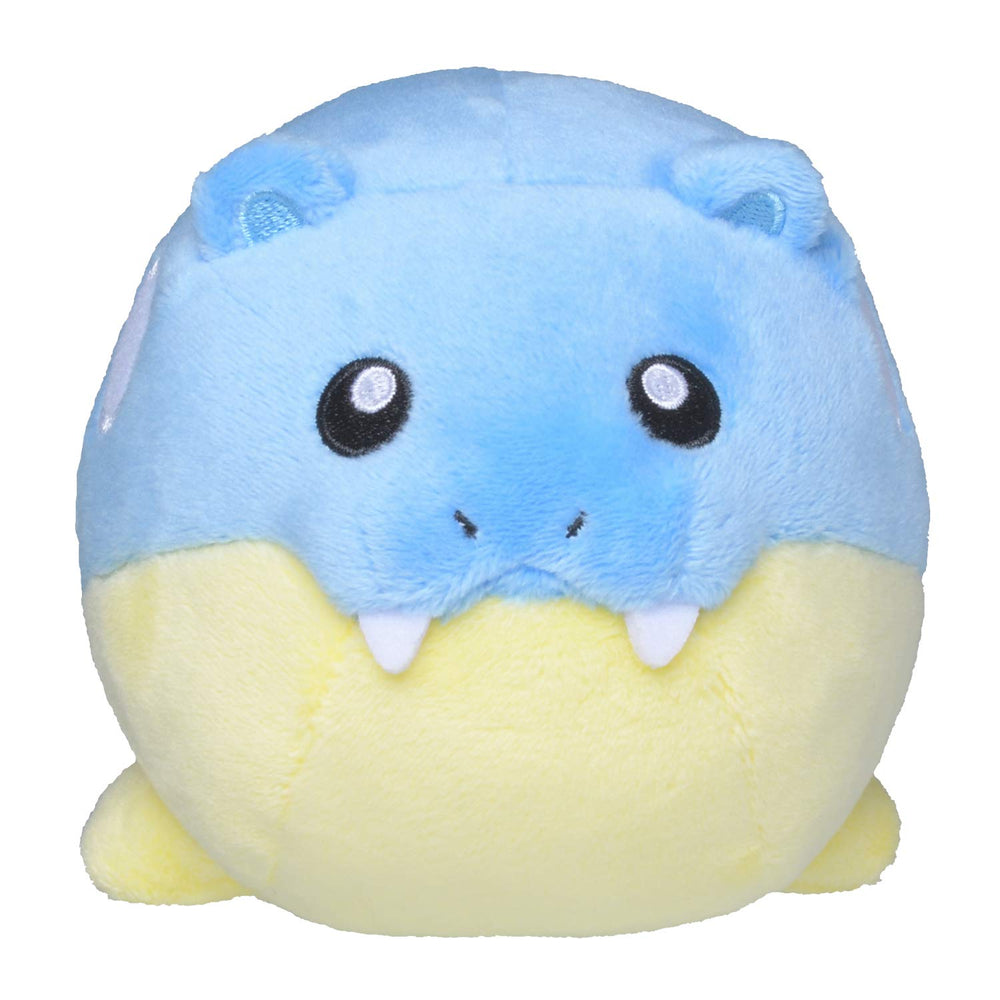 Pokémon Center Spheal plush front view with soft fur and friendly expression for cuddling and display