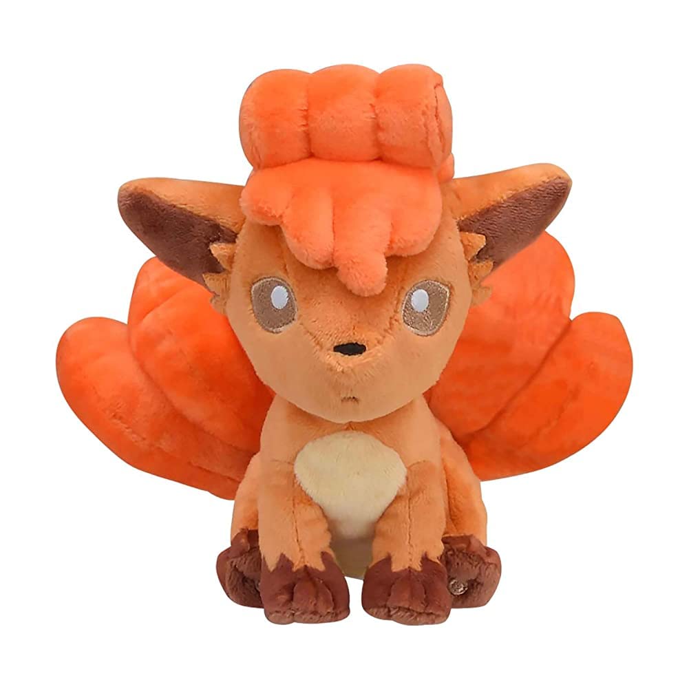 Pokemon Center Sitting Cuties Vulpix Plush front view showing upright desk display