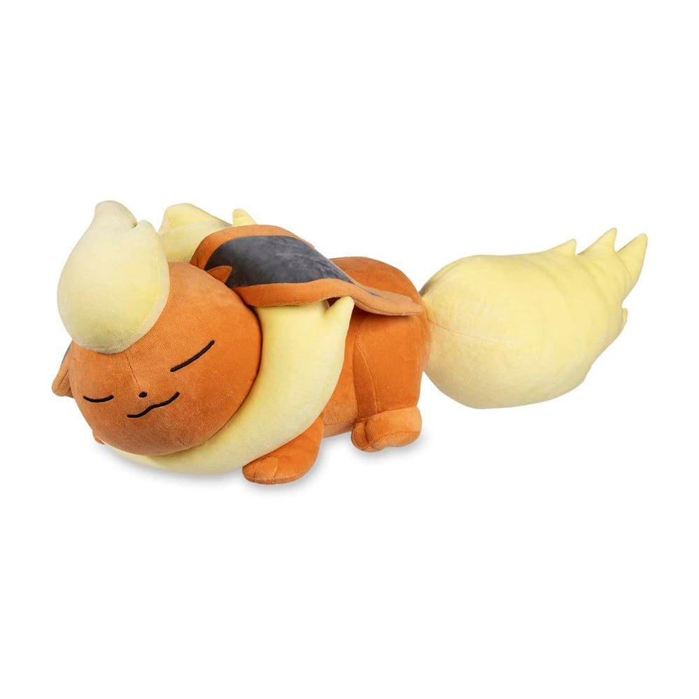 Pokemon Center sleeping Flareon Plush offers soft cuddles and cozy bedtime decor